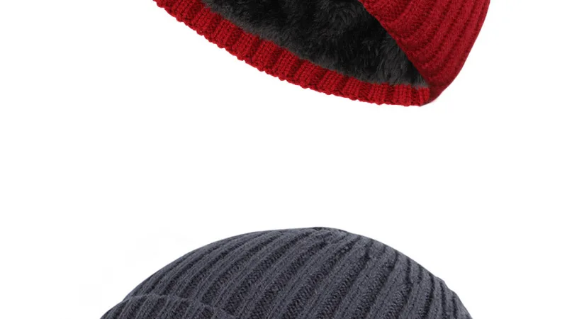Классическая мужская зимняя шапка, полосатая мужская шапка с черепом, бархатная вязаная шапка для мужчин и женщин, уличная теплая зимняя мужская шапка в горошек