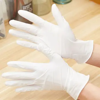 

100Pcs New Disposable Rubber Latex Gloves with Powder Hand Protection Cover for Kitchen Dishwashing Examination Home Cleaning