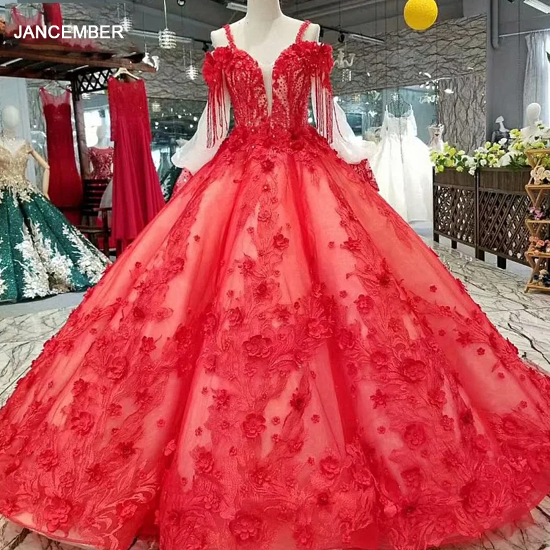 LS451212 best seller ball gown plus size evening dresses spaghetti strap long sleeves brides wedding party dress free shipping | Свадьбы и