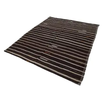 

202x301 Cm Brown Handmade Vintage Turkish Kilim Rug-7x10 Ft