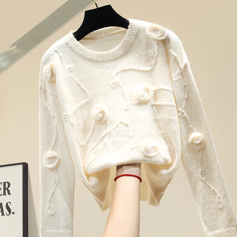 2020 New Fall Winter Black Sweater Fashion Beading
