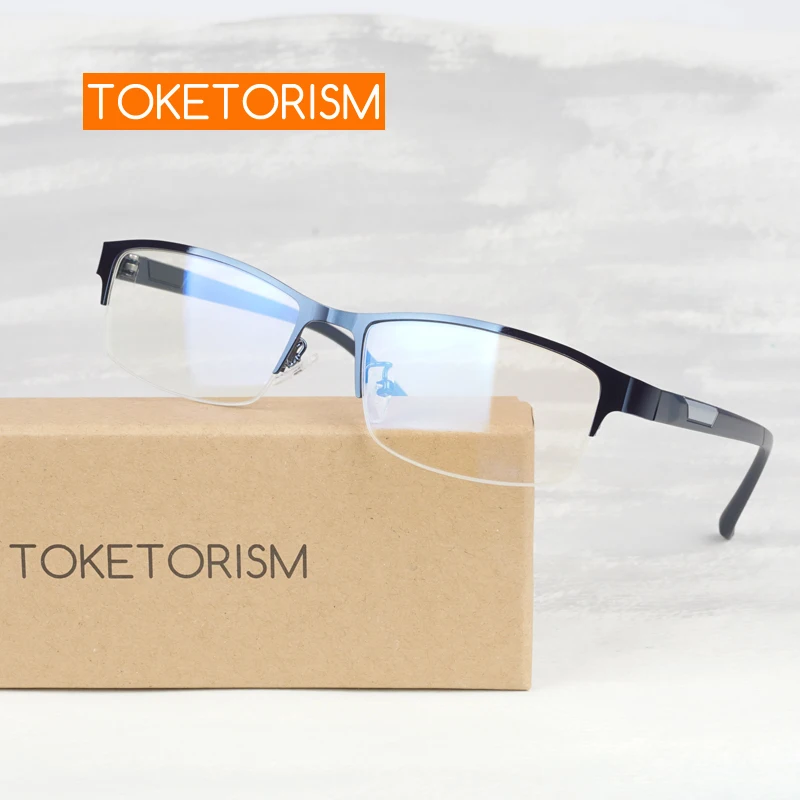 

Toketorism metal frame clear lenses men's eyeglasses miopia prescription optical glasses