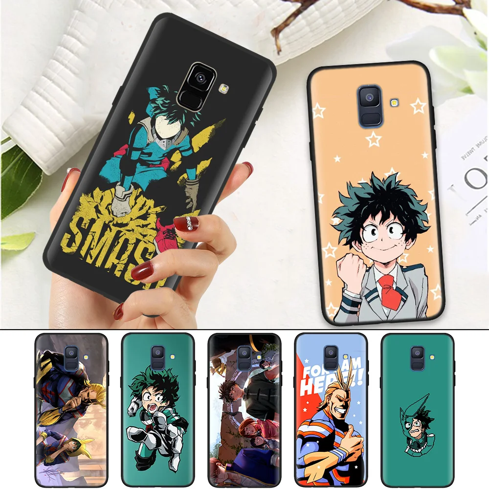 

Black Rubber Silicone Bag Case Cover for Samsung Galaxy J4 J6 J8 Plus 2018 Note 8 9 10+ 5G M10 M20 M30 M40 Anime My Hero Academi
