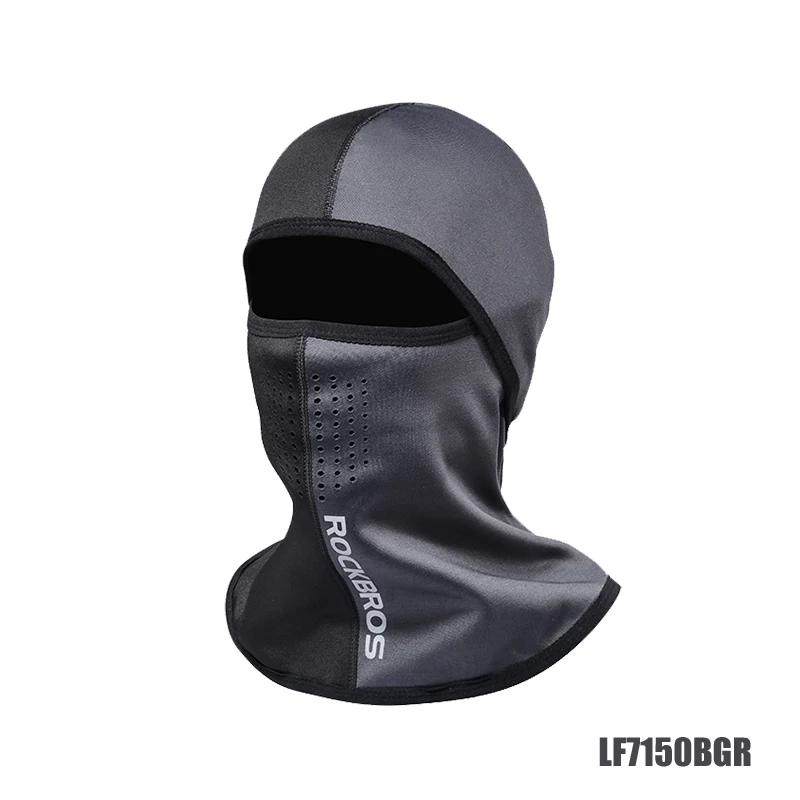 ROCKBROS Лыжная Маска Велоспорт Зимняя шапочка с капюшоном Balaclava Мягкие теплые лыжи Бег Спортивная полнолицевая маска для бега респиратор маска маски балаклава тактическая маска для бега - Цвет: LF7150BGR
