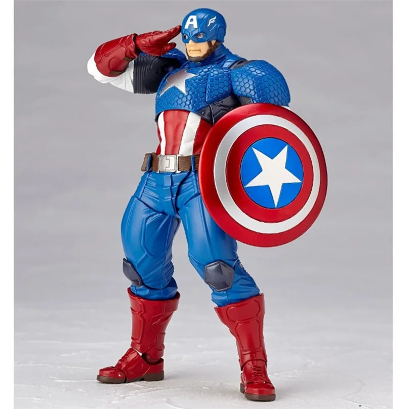 Мстители Revoltech серии № 007 Капитан Америка фигурка модель игрушки кукла для подарка