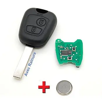 

Peugeot - Llave con tarjeta electrónica para programar para Peugeot 207 y 307 (con ranura)