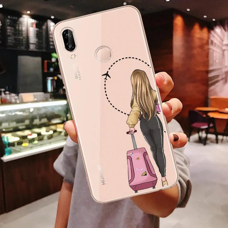 TPU Девушки Bff лучшие друзья навсегда Силиконовые телефонные чехлы для huawei P20 Lite P30 Lite P30 Pro mate 10 20 Lite мягкая задняя крышка Coque - Цвет: TPU