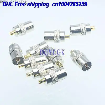 

DHL 200pcs Conversion Adapter MCX male M connector to IEC TV female F RF for Antenna connector 22-ct