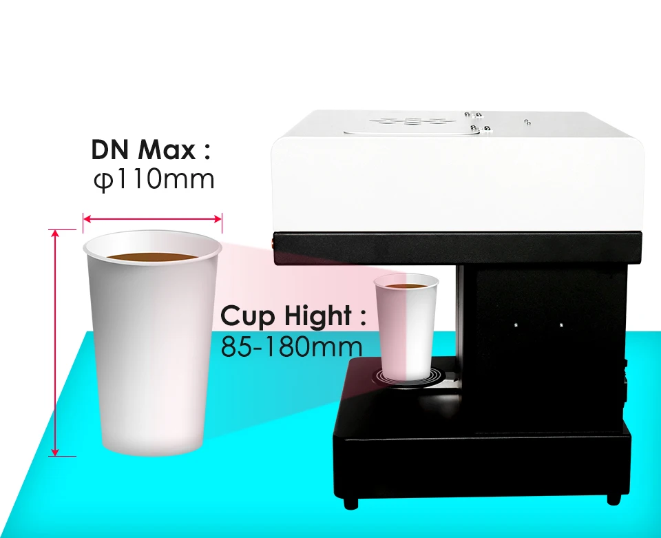 Принтер для печати пищевыми чернилами арт напитков Кофе принтер Кофе Еда и печатная машина с 4colors* 100 мл съедобные чернила