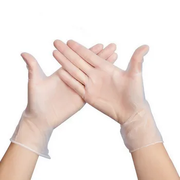 

2020 Newest Hot 100Pcs Disposable PVC Transparent Gloves Satefy Food Clear Gloves Anti Direct Touch Satefy Disposable Gloves Lot
