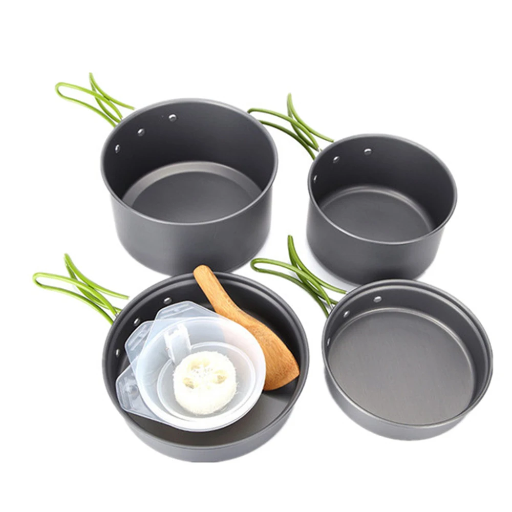 

Lixada Camping Tableware Set for 2-3 Person Portable Aluminum Cooking Pot Bowl Pan Set for Fishing Camping Picnic Cookware