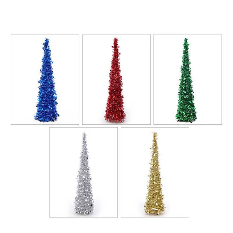 Christmas Tree Ornament Retractable Christmas Supplies Wool Top Christmas Tree Folding Christmas Decor for Home Party