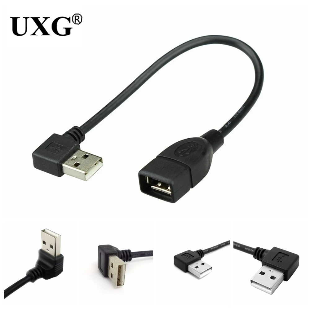Кабель 10 см 1 м USB 2 0 а штекер-гнездо под углом 90 ° короткий кабель USB2.0