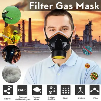 

Painting Spraying Gas Mask Respirator Activated Carbon Mask Anti-particulate Filters Anti-dust Anti-fog Mask