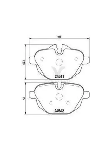 BREMBO Колодки тормозные дисковые задн 5(F10), X3(F25), Z4(E89