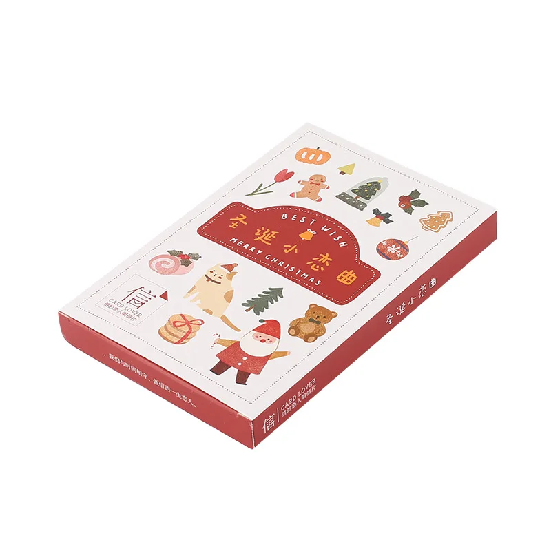 30 Pcs/Set Christmas Wish List Postcard Best Wish Cartoon Greeting Cards Message Card Xmas New Year Gift