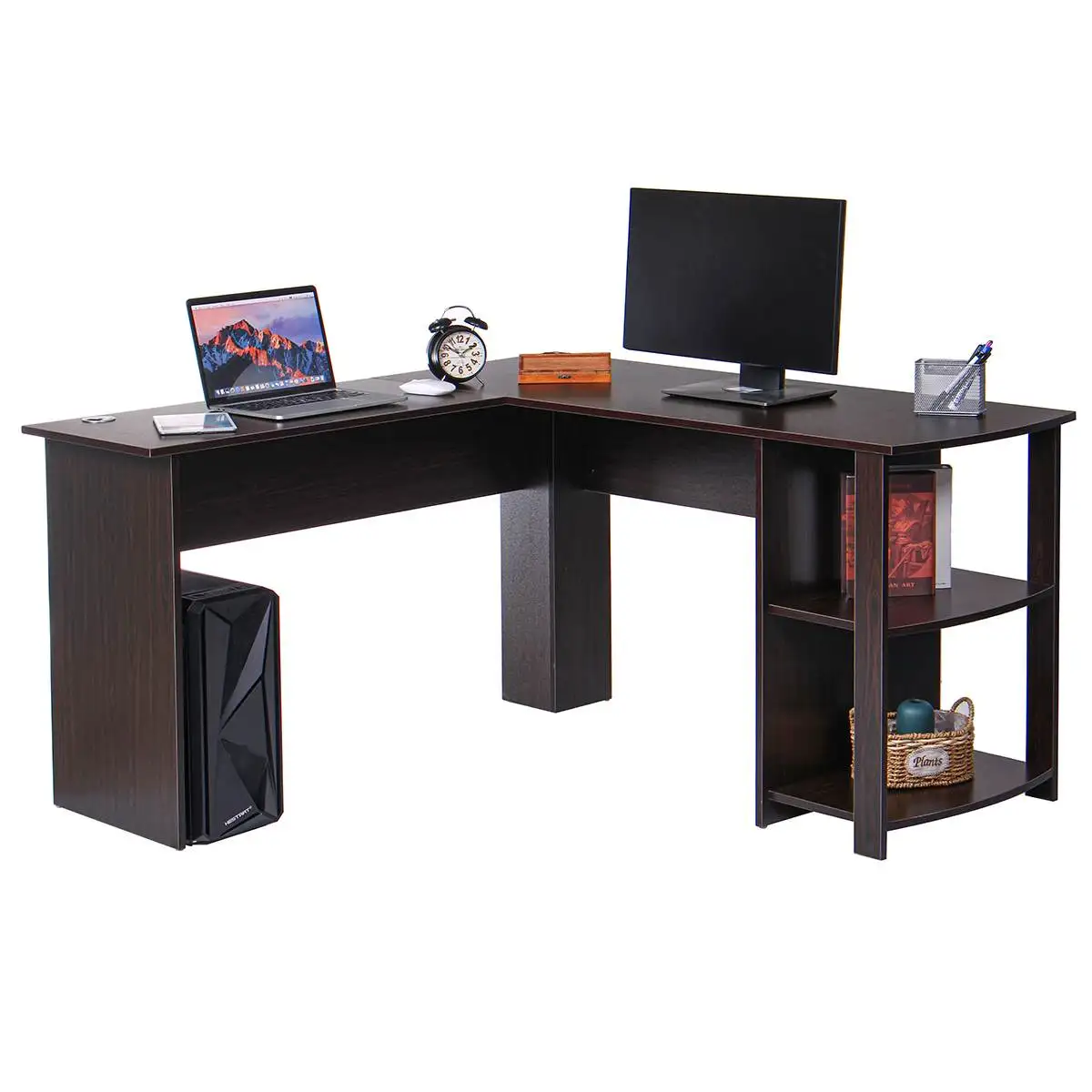 L-Shaped Corner Computer Office Desk With Book Shelves Home Desk Commercial Furniture table laptop table computer desk L-Shaped Corner Computer Office Desk With Book Shelves Home Desk Commercial Furniture table laptop table computer desk