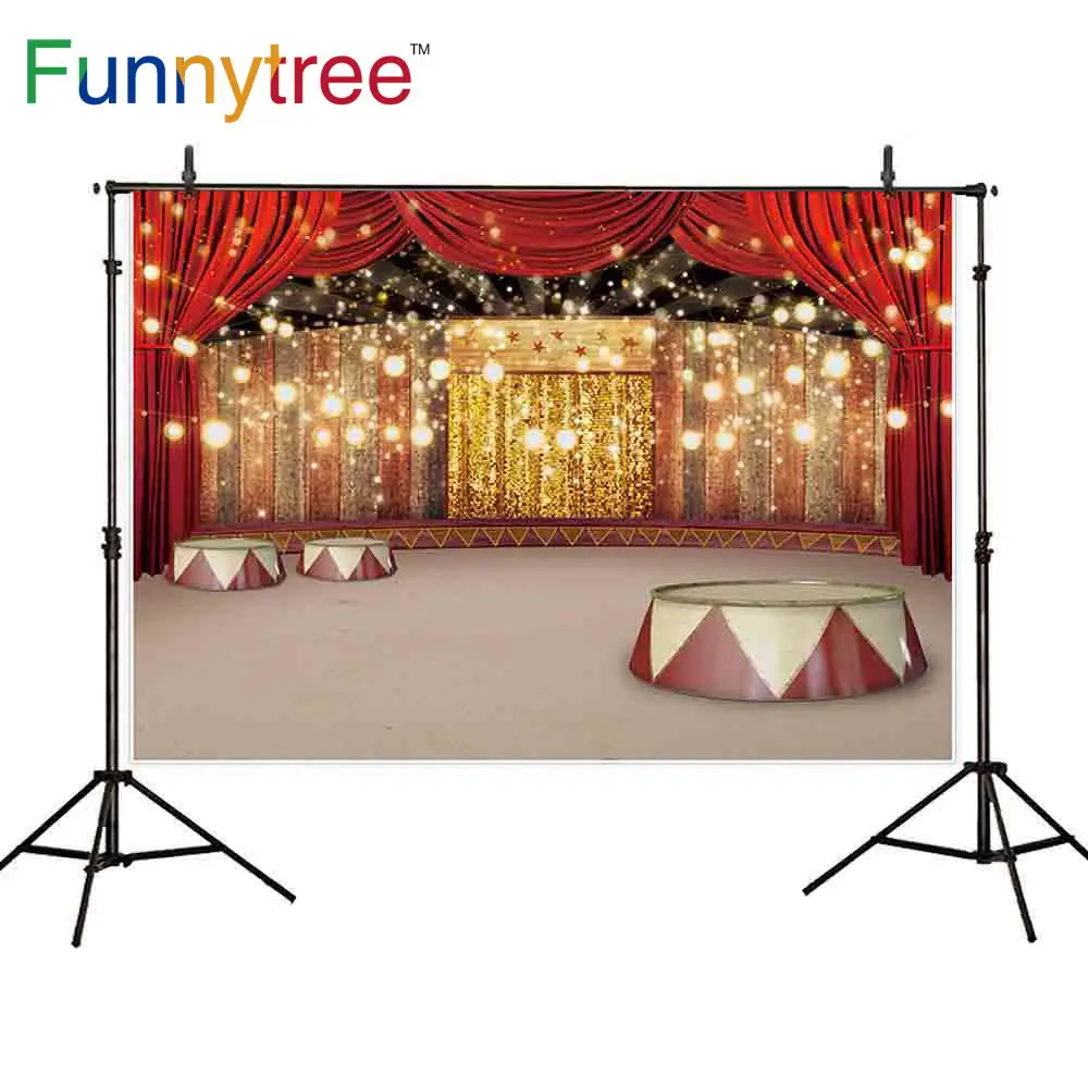 Фон для фотографий Funnytree роскошный цирковой занавес Золотой декор дня рождения