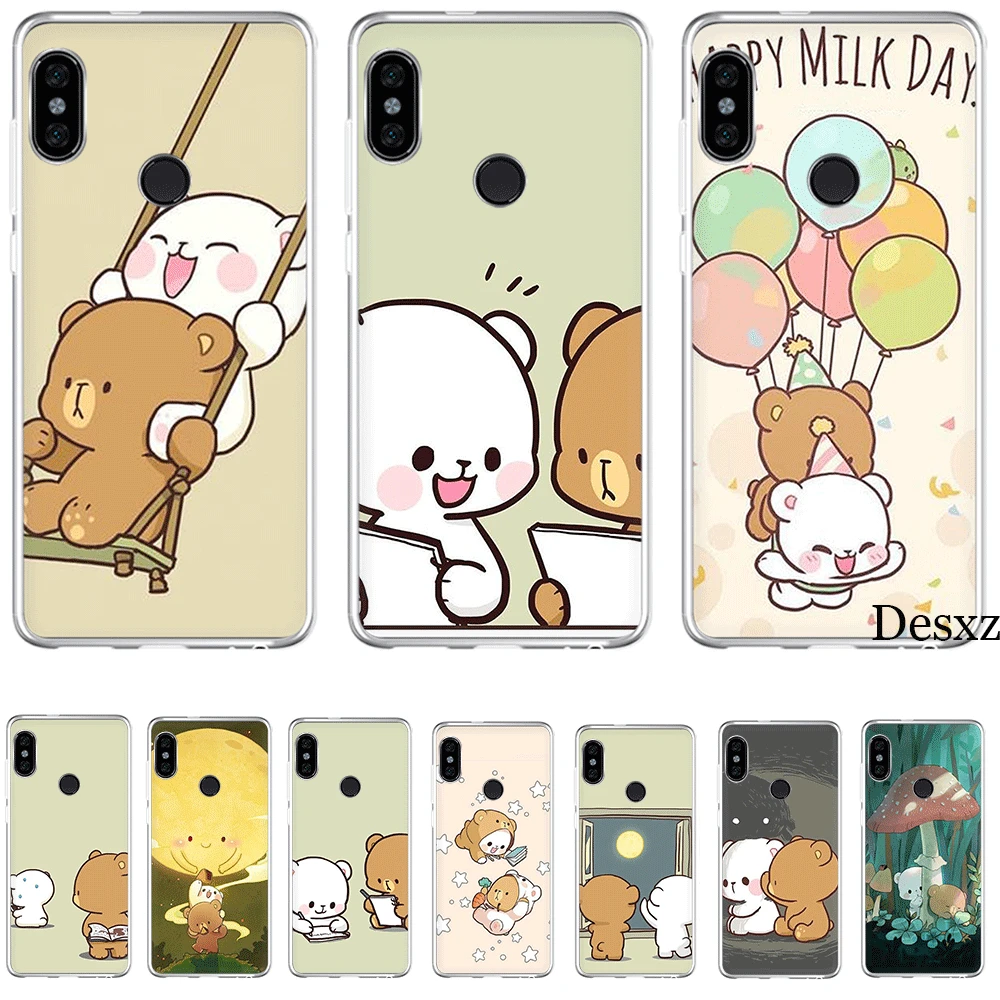 Чехол для мобильного телефона Xiaomi Note 4 4X5 6 7 8 Pro 5A Prime Cover защита милые два медведя |
