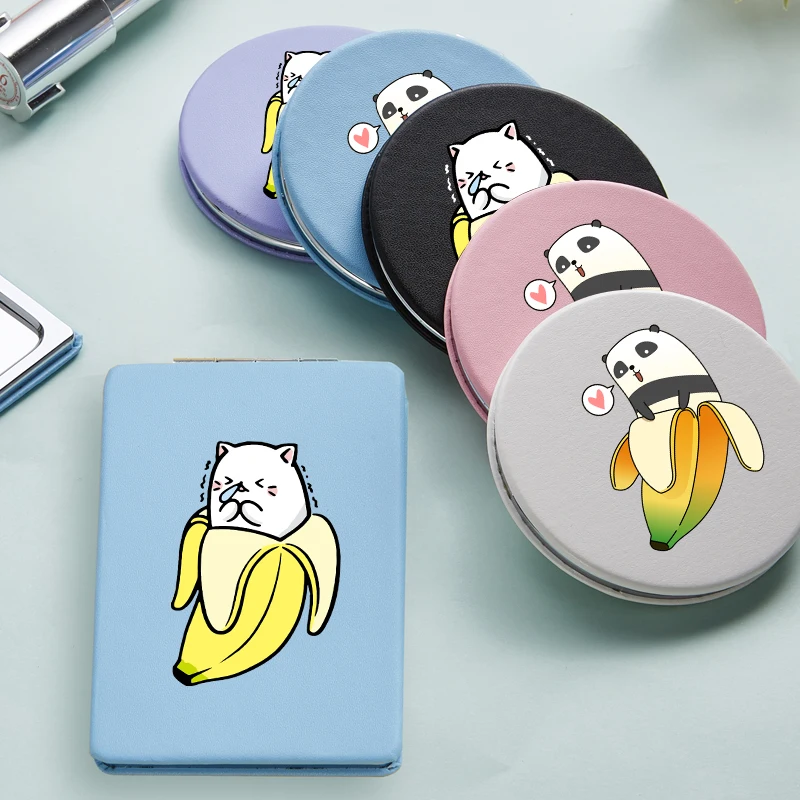 

Cute Banana Mini Folding Double Makeup Mirror Cartoon Portable Small Pocket Compact Cosmetic Vanity Mirrors Espejo Girls Gift