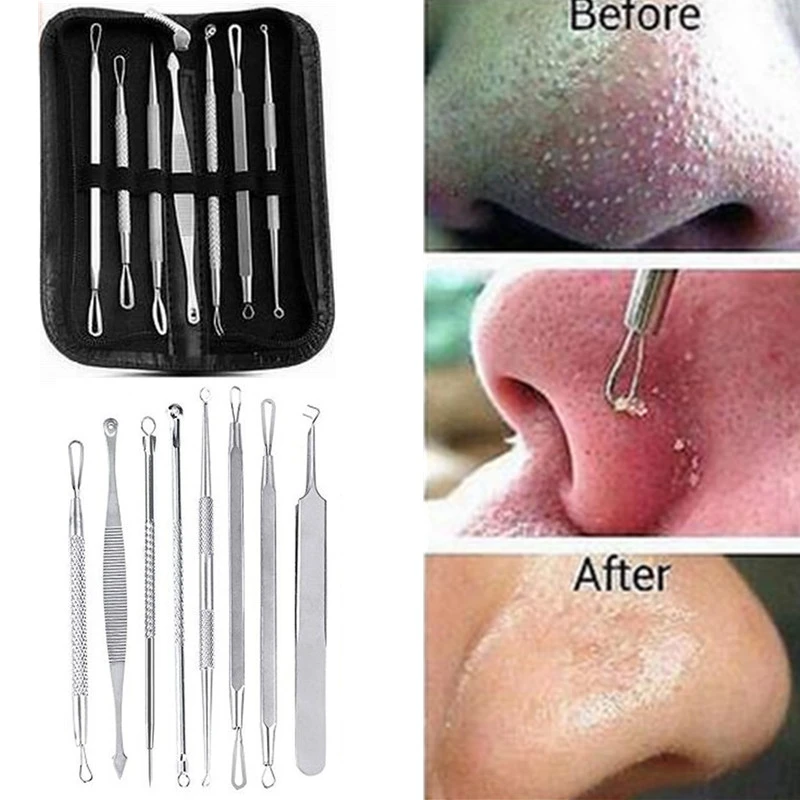 

3PCS Acne needle set stainless steel blackhead acne needle beauty tool cell clamp tweezers pick acne beauty tool Best quality
