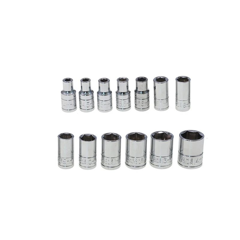 

1/4" Short Socket Wrench Head Sleeve Double EndHand Tools Auto Repair Tool Casing Removal Tool Cart Standard 4-14 mm