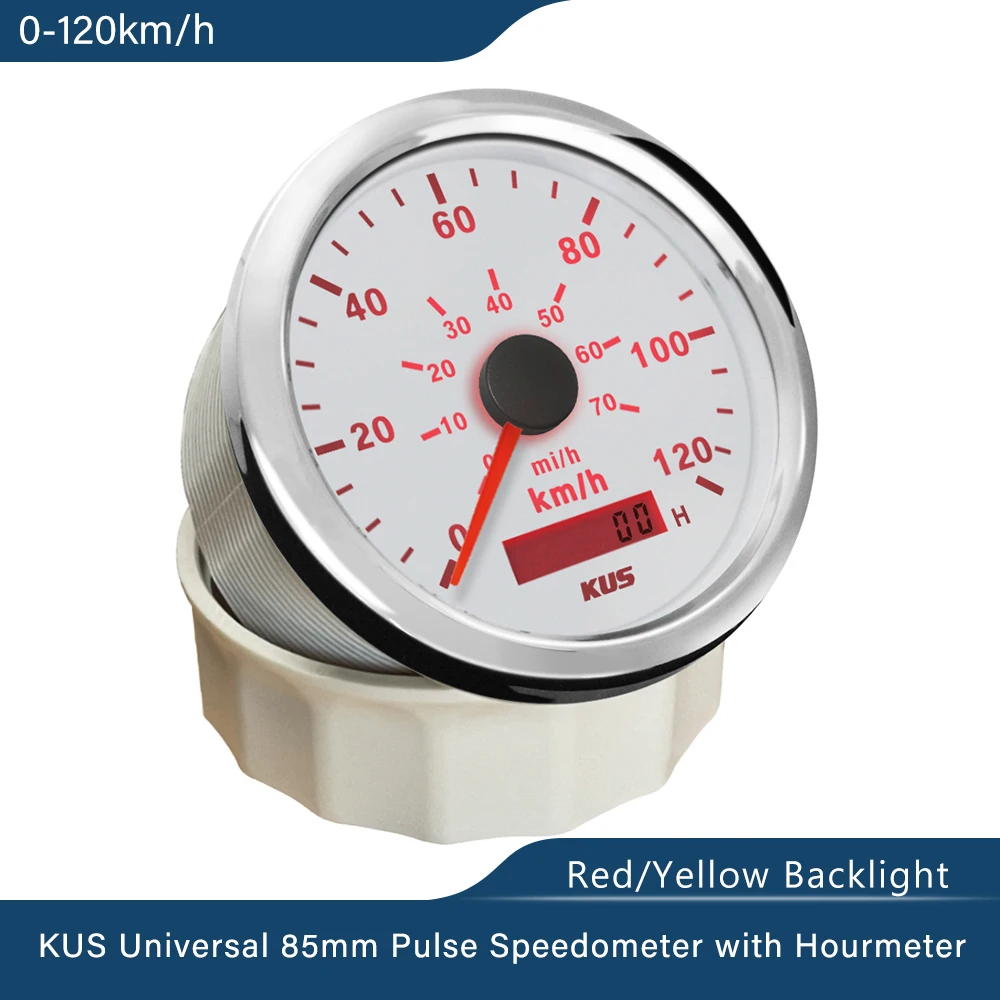 New 85MM KUS Auto Car Truck ATV UTV 85mm Speedometer Speedo Gauge 0-120KM/H 0-200KM/H Pulse Signal | Автомобили и мотоциклы