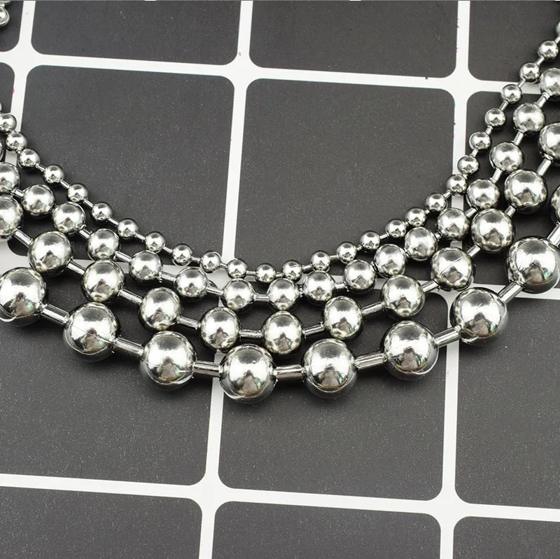 Kpop Beaded Stainless Steel Necklace Beads Choker Necklaces