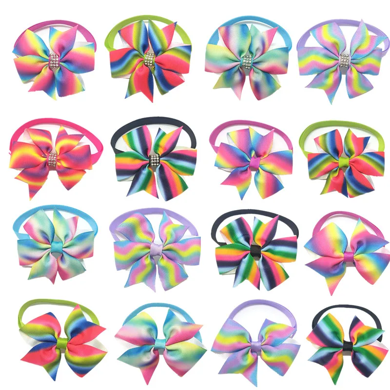 

30/50pcs Colorful Dog Pet Crystal Bowties Dog Accessories Pet Dog Bowtie Collar Party Grooming Supplies Dog Bow Tie Pet Supplies
