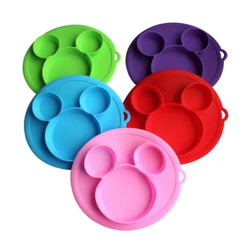 

1PC Kids Feeding Bowls Baby Safe Silicone Dining Plate BPA Free Solid Children Dishes Suction Toddle Training Tableware