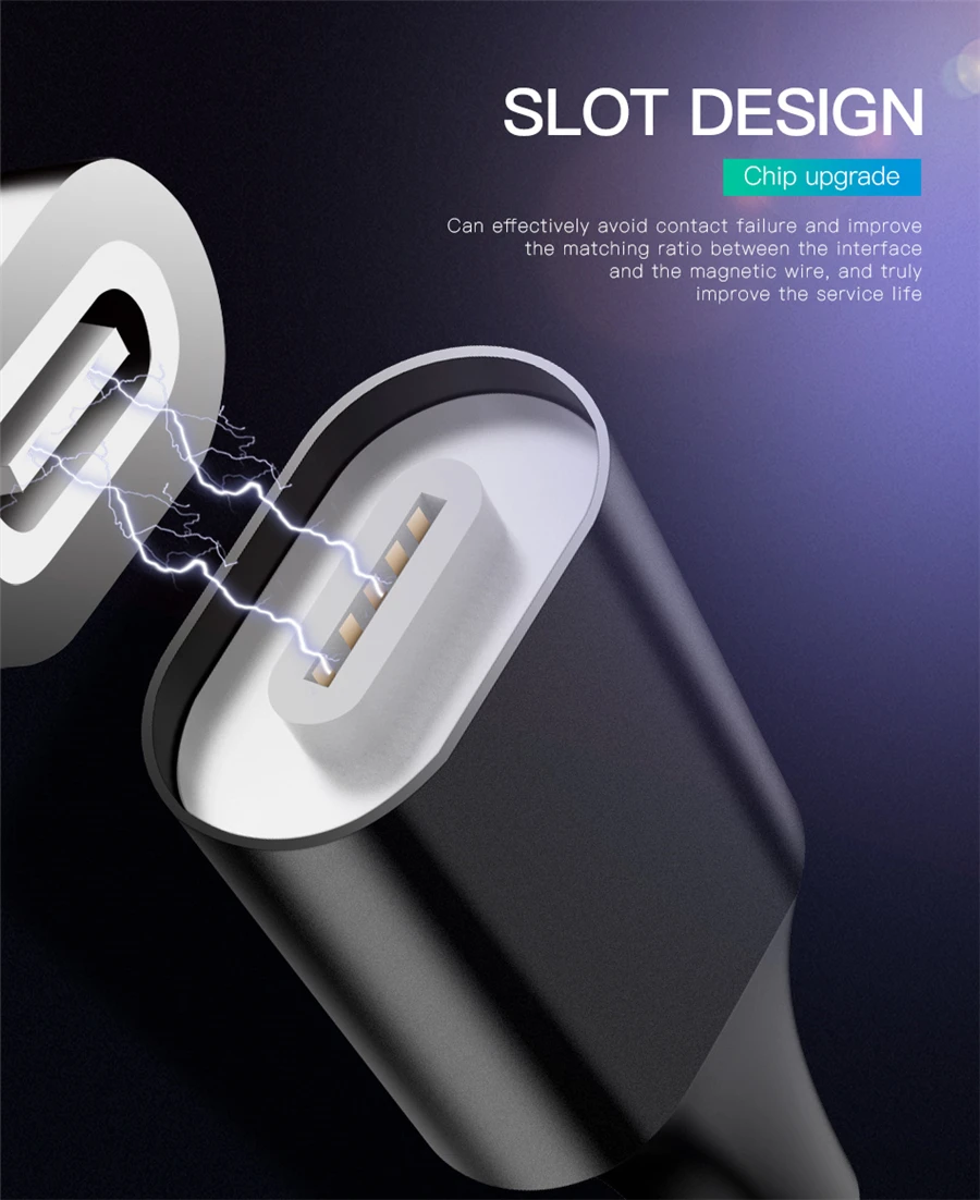 3A Magnetic Cable Micro USB Type C Fast Charging Data Cable For iPhone SAMSUNG S10+ S9 XIAOMI Mi9 QC3.0 LED Magnet Charger Wire (5)