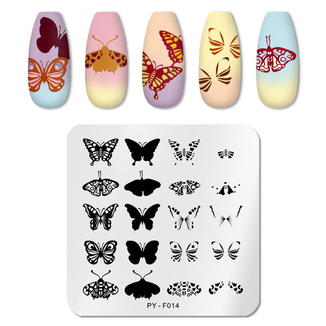 YOU Geometry Nail Stamping Plates Lines Animal Fruits Theme Template Plate Mold Nail Art Stencil Tools