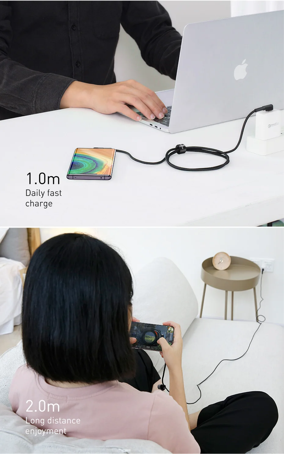 Baseus usb type-C кабель 3A Быстрая зарядка USB C Calbe двойной локоть type C кабель для samsung s9 s10 данных USB C игровой кабель провод USB