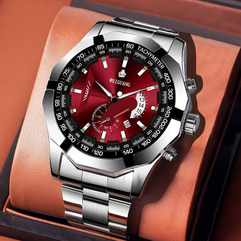 Reloj de pulsera de cuarzo para hombre, cronógrafo masculino, de lujo, con calendario, elegante, de negocios, luminoso, resistente al agua - Imagen 2