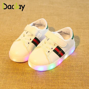 

Daclay Baby Sneakers Toddler Shoes for Boy Girls Led Off White Shoes Brand Running Shoes with Pu Leather for Child