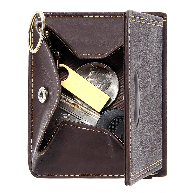 Тонкий мужской короткий кошелек с карманом для монет, винтажный Роскошный деловой держатель для кредитных карт, мужской складной кошелек, маленький портативный кошелек для денег