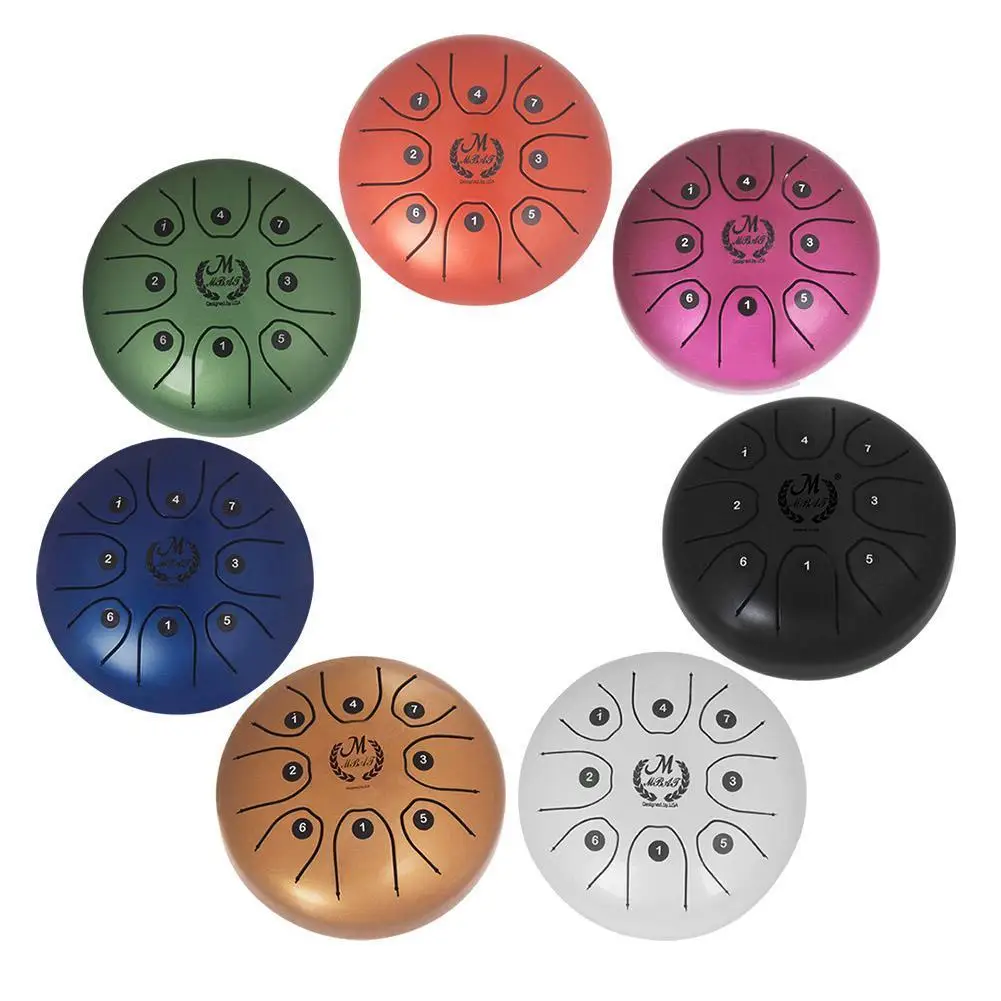 

5.5 Inch C Key Tongue Drum Mini 8-Tone Steel Hand Pan Bag Instrument Percussion Mallets with Drum Carry Drum O4G9