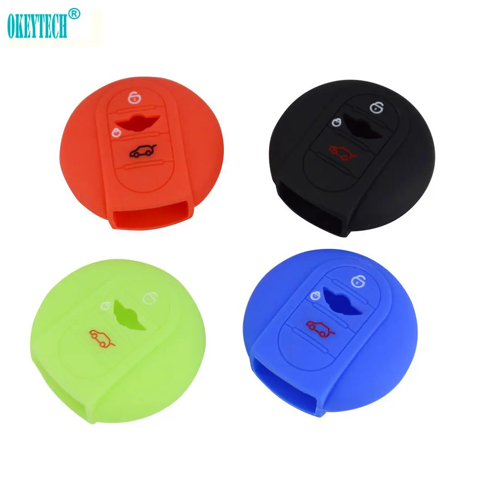 

OkeyTech Key Soft Silicone Cover Case Shell 3 Buttons For BMW Mini Cooper S R50 R53 F54 F55 F56 Remote Key Cover Protector