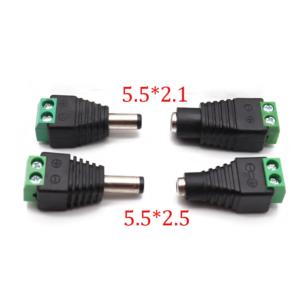 Enchufe de corriente continua, interfaz de alimentación macho y conector de enchufe hembra venta al por mayor especial, 5,5x1,5, 5x2,5mm, 12V DC, nuevo