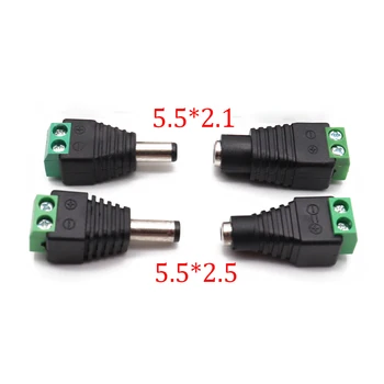

New DC Power Socket 5.5X2.1,5.5X2.5 mm 12V DC Power Interface Male And Female Plug Connector Special Wholesale