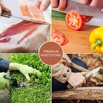 

Sharpening Stone 3000 & 8000 Grit - Double Sided Whetstone Set for Knives with Non-Slip Bamboo Base and Free Angle Guide