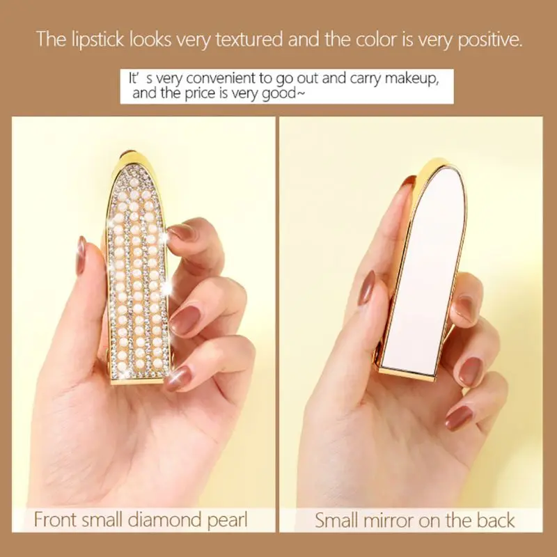 Long Lasting Lipstick Maquiagem Non-Fading Matte Small Gold Diamond Pearl Fashion Smooth Lipstick Lip Makeup