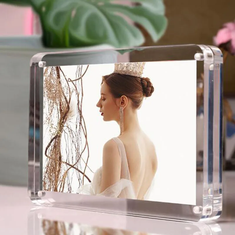 

6inch/7inch/8inch Acrylic Photo Frame Crystal Picture Frame Creative Desktop Ornament for Office Home Decor
