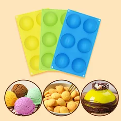6 connected large semicircle silicone cake mould muffin mould round hole chocolate mould baking cake mould