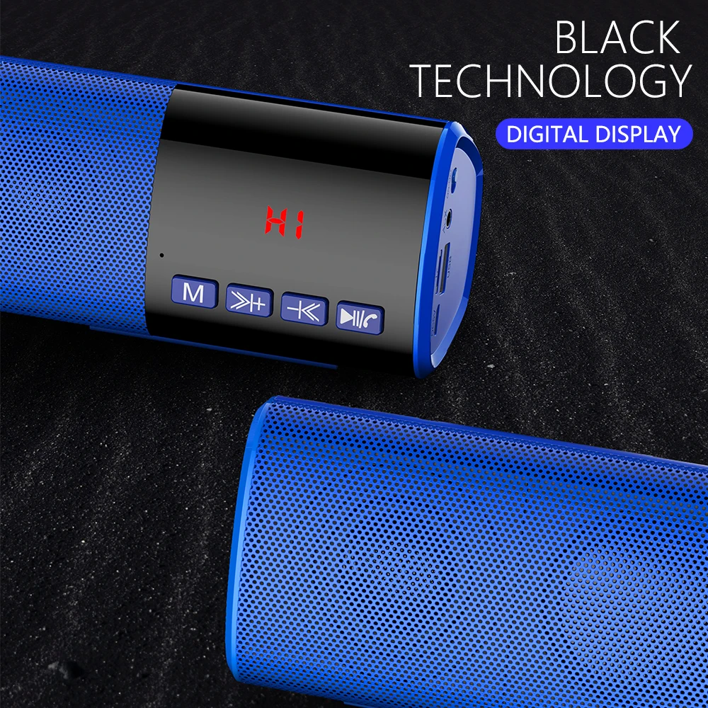 2019 Новинка 10 Вт HIFI Портативная Беспроводная Bluetooth Колонка стерео Саундбар TF FM USB