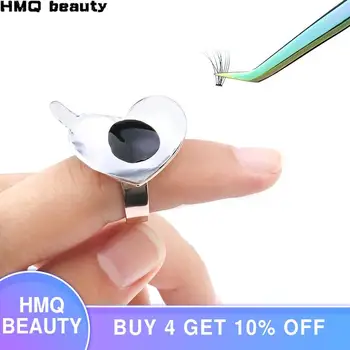 

1Pcs reusable eyelash extension rubber ring rose gold heart shape single false eyelash glue glue eyelash glue bracket pigment