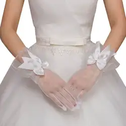 Новые перчатки невесты марлевые банты с пальцами короткая белая перчатка платье аксессуары реквизит для фотографий
