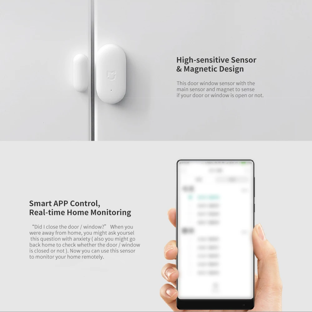 Оригинальный умный датчик для окон Xiaomi Mijia Умный домашний контроль