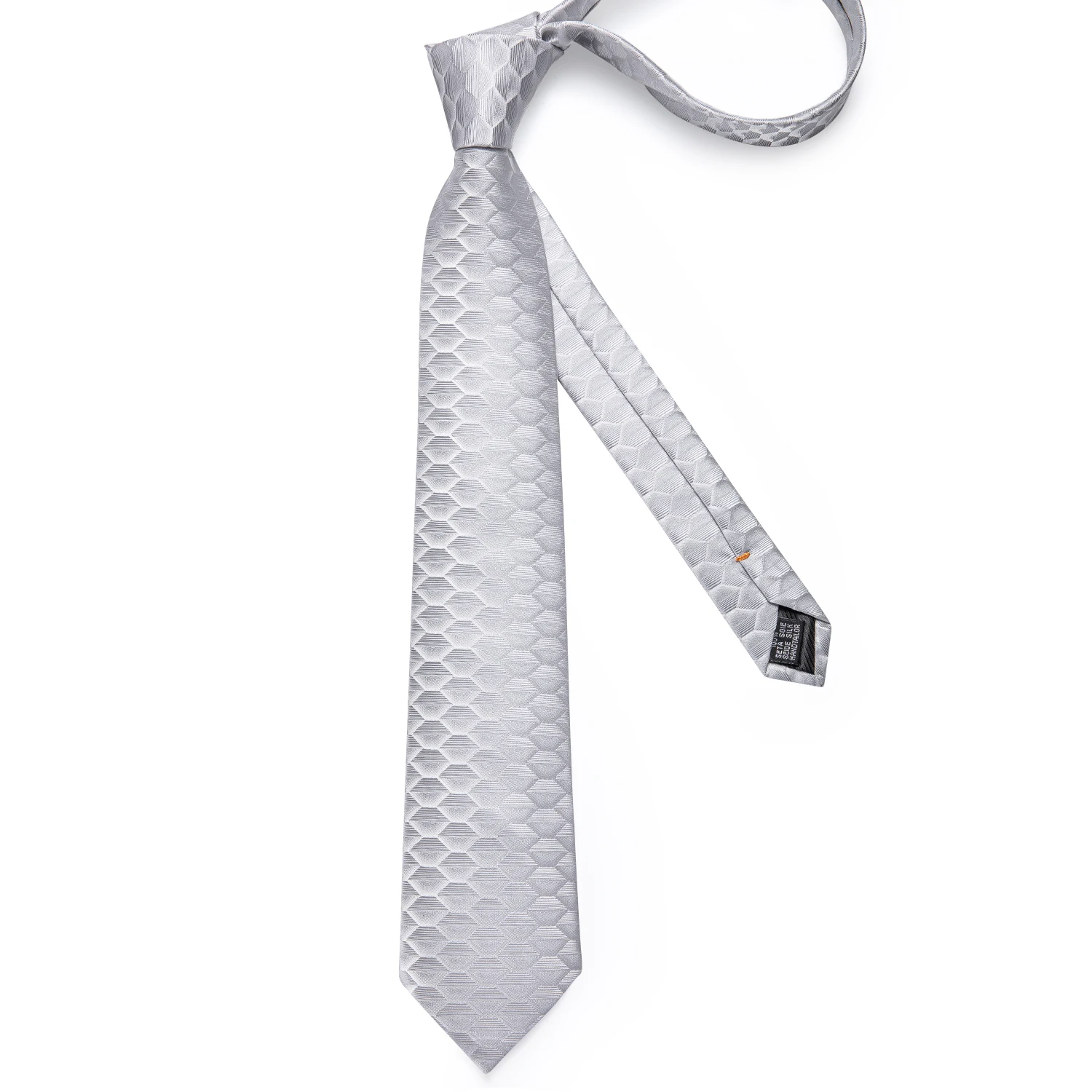 Neue modische Herrenkrawatten, silberfarben, mit Blumenmuster, 8 cm, Krawatte für Business, Hochzeit, Party, Gravata, Ringclip, Krawatte, Geschenk für Männer, DiBanGu – Detail 19
