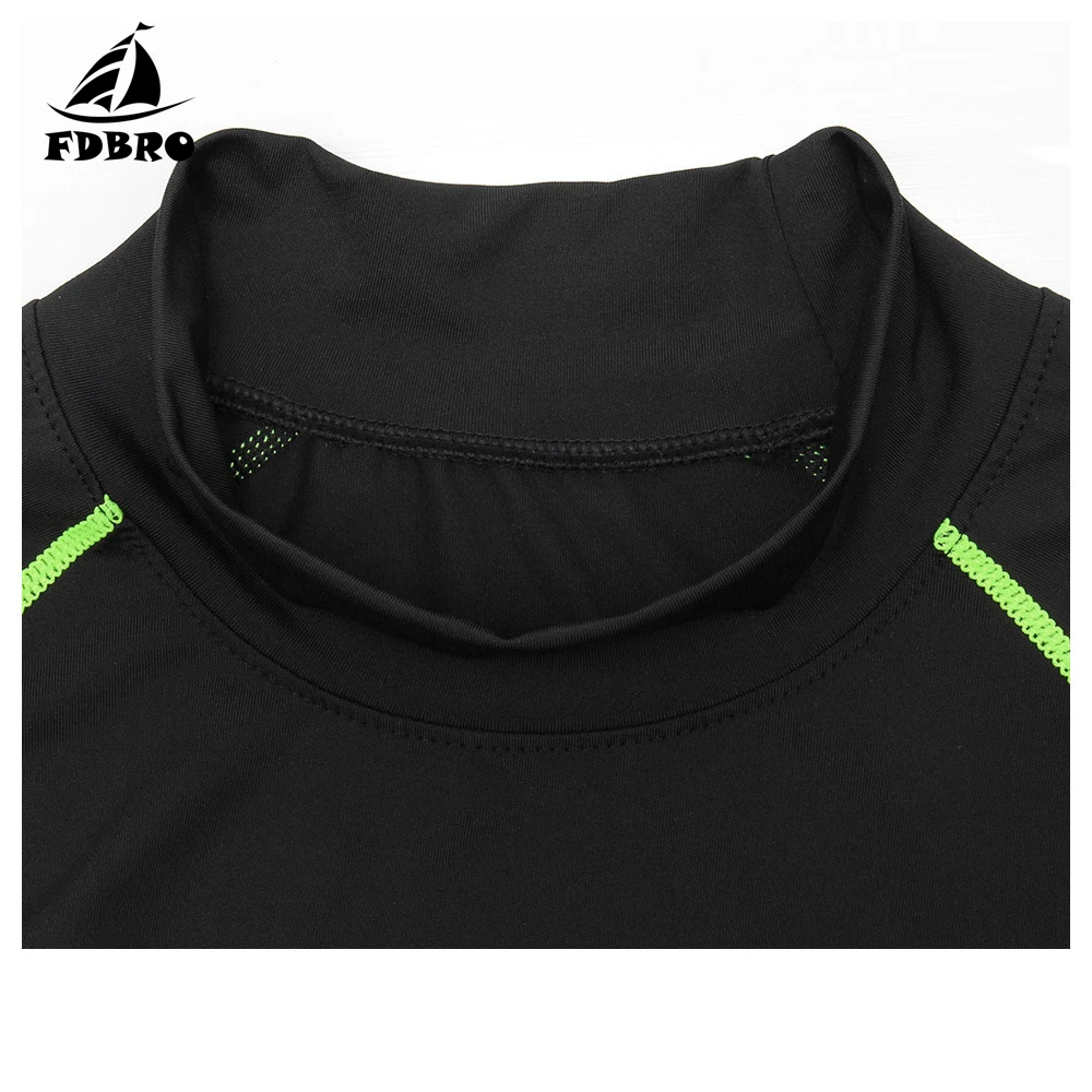 FDBRO мужские рубашки с длинным рукавом Куртка для бега эластичный Быстросохнущий свитер с воротником-стойкой спортивная рубашка Спортивная одежда для мужчин